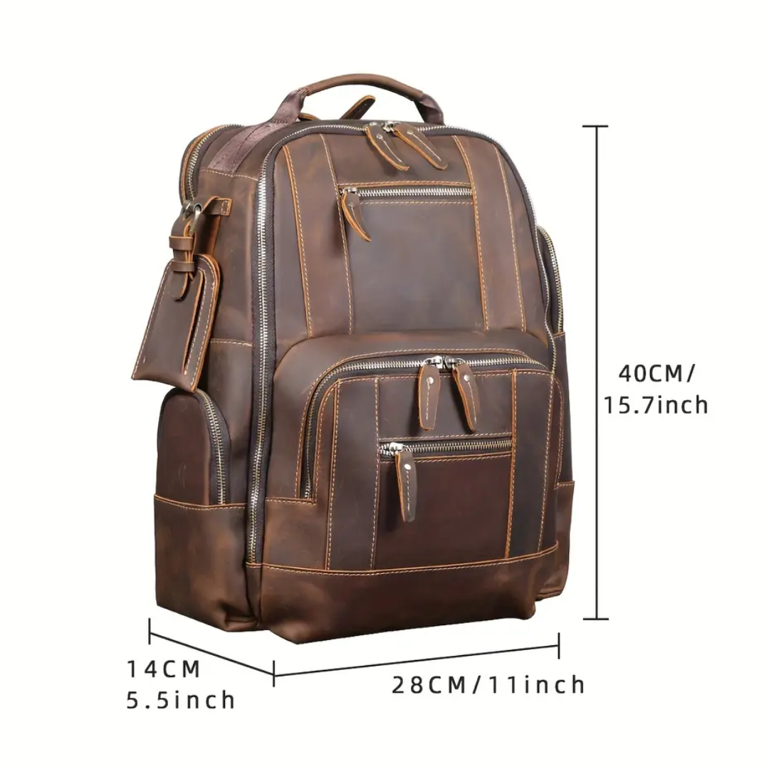 Sterling - Vintage Leather Multi‑Layer Backpack