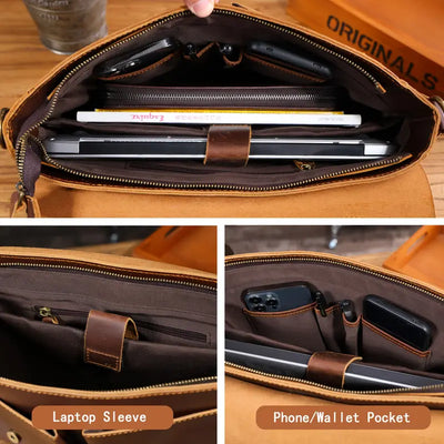 Cillian - Retro Brown Messenger Bag