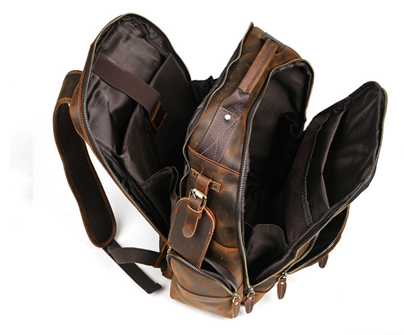 Sterling - Vintage Leather Multi‑Layer Backpack